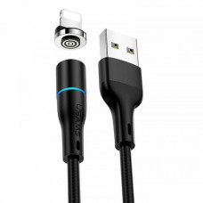 Кабель Usams US-SJ352 U32 Lightning Aluminum Alloy Magnetic Charging and Data Cable 1m Чорний