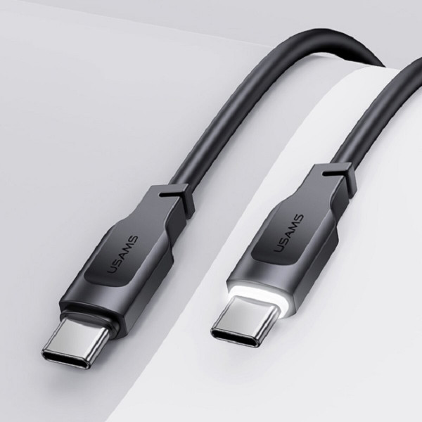 Кабель Usams US-SJ567 Type-C To Type-C PD 100W Data Cable Lithe Series 1.2m Black