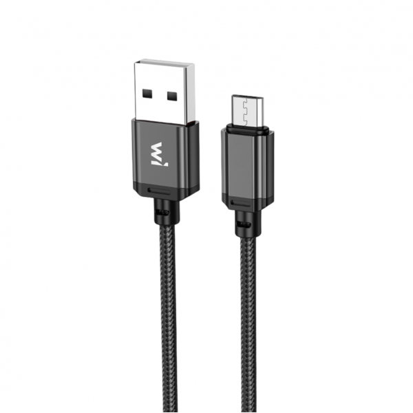 Кабель Wibrand Cobra nylon charging data cable for Micro 1m Black (WI.DC/CO1B-UM)