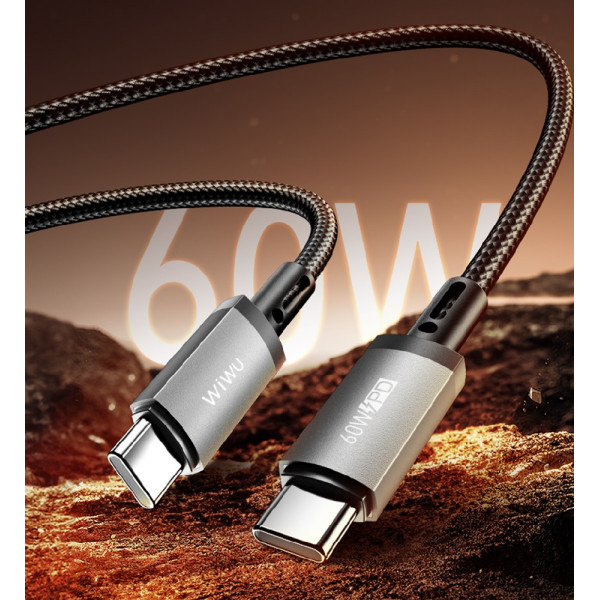 Кабель WIWU 60W Titanlink Series Charging Cable 1M Wi-C057 C-C (6977703654264)