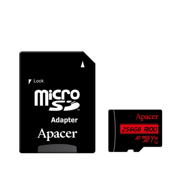 Карта пам'яті microSDXC (UHS-1) Apacer 256Gb class 10 V10 A1 R100MB/s (adapter SD)