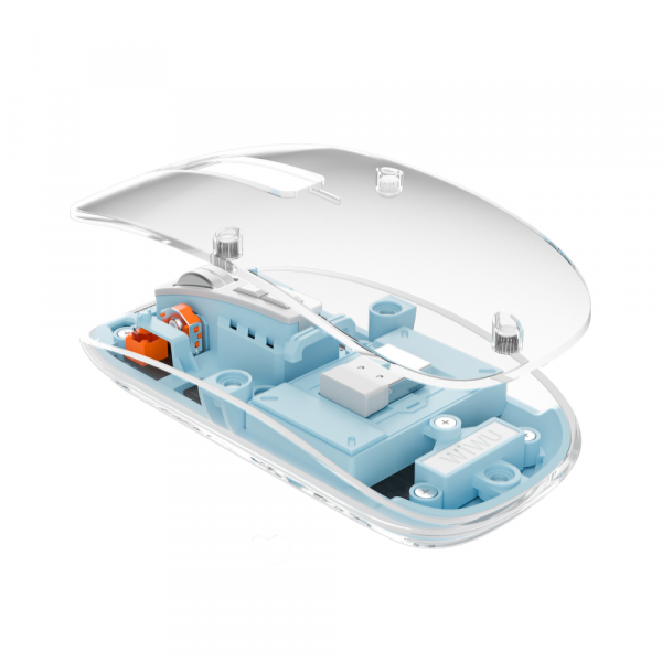 Маніпулятор миша бездротова WIWU Crystal Magnetic Wirless Mouse WM105 (Dual-bluetooth +2.4G three-mode) blue (6976195091090)