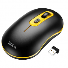 Маніпулятор миша HOCO GM21 Platinum 2.4G business wireless mouse Black Yellow (6931474790941)