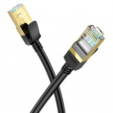 Мережевий кабель HOCO US02 Level pure copper gigabit ethernet cable(L=1M) Black