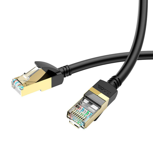 Мережевий кабель HOCO US02 Level pure copper gigabit ethernet cable(L=1M) Black