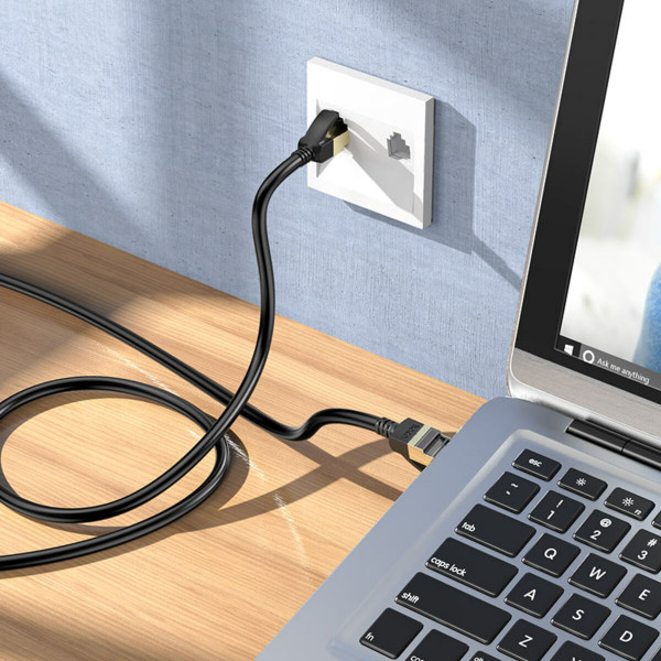 Мережевий кабель HOCO US02 Level pure copper gigabit ethernet cable(L=1M) Black