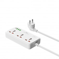 Мережевий подовжувач WIWU 30W Cube Multiple Function GaN Power Strip 1C3A+3 sockets Wi-S005 EU White (6977703654196)
