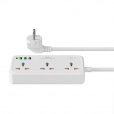 Мережевий подовжувач WIWU 30W Cube Multiple Function GaN Power Strip 1C3A+3 sockets Wi-S005 EU White (6977703654196)