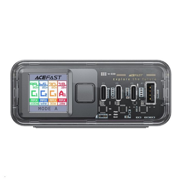 Мережевий зарядний пристрій ACEFAST Z4 PD218W GaN (3*USB-C+USB-A) desktop charging adapter,space Gray