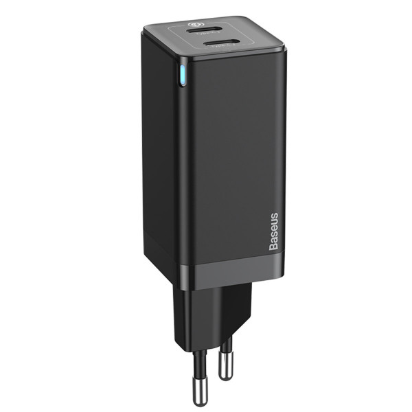 Мережевий зарядний пристрій Baseus GaN2 Q.Charger C+C 45W With Mini Cable Type-C toType-C 60W Чорний