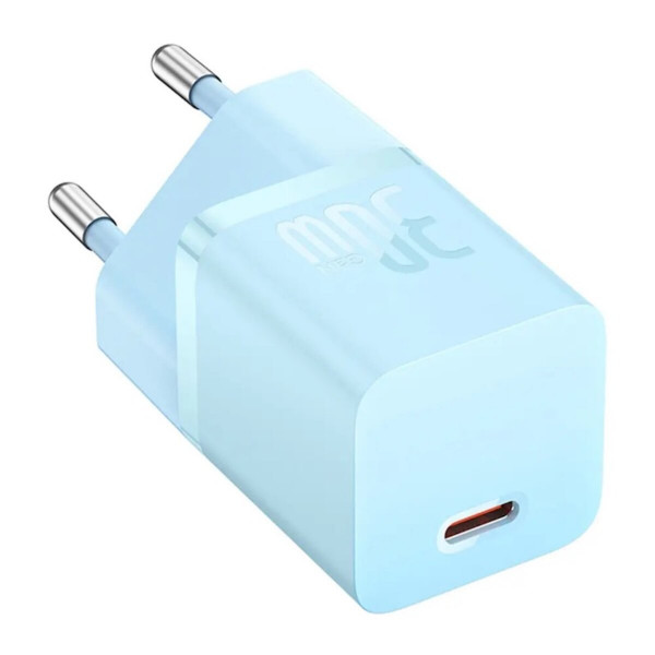 Мережевий зарядний пристрій Baseus GaN5 Fast Charger(mini) 1C 30W EU Блакитний