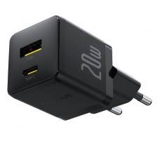 Мережевий зарядний пристрій Baseus Palm Fast Charger C+U 20W EU Cluster Black (with Baseus Mini White Cable USB-C to USB-C 60W (20V/3A) 1m Cluster Bla (P10111608113-01)