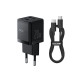 Мережевий зарядний пристрій Baseus Palm Fast Charger C+U 20W EU Cluster Black (with Baseus Mini White Cable USB-C to USB-C 60W (20V/3A) 1m Cluster Bla (P10111608113-01)