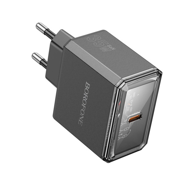 Мережевий зарядний пристрій BOROFONE BAS31A Treasure single port PD35W charger(EU) Black
