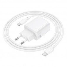 Мережевий зарядний пристрій BOROFONE BN27 Fuente PD20W+QC3.0 charger (EU) White