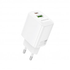 Мережевий зарядний пристрій BOROFONE BN27 Fuente PD20W+QC3.0 charger (EU) White