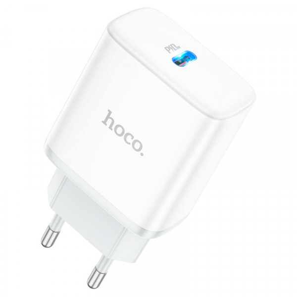 Мережевий зарядний пристрій HOCO C104A Stage single port PD20W charger Білий