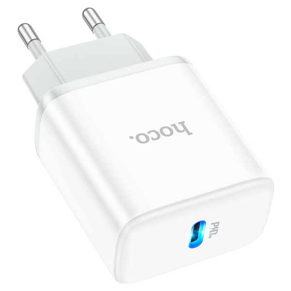Мережевий зарядний пристрій HOCO C104A Stage single port PD20W charger Білий