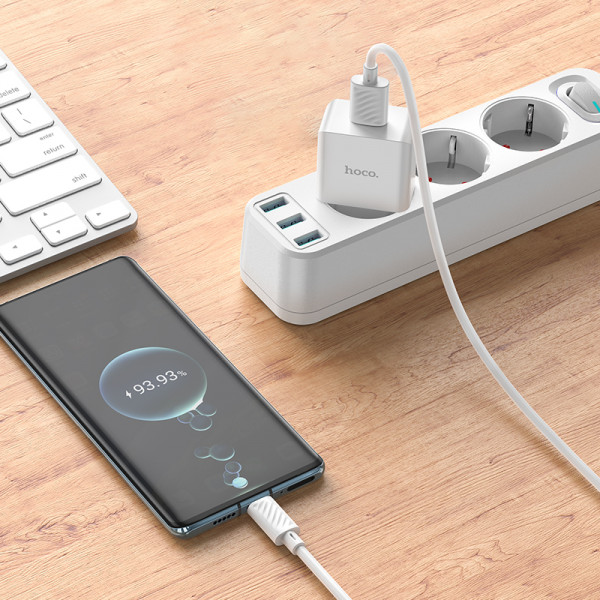 Мережевий зарядний пристрій HOCO C106A Leisure single port charger 10,5W White (6931474783882)