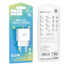 Мережевий зарядний пристрій HOCO C106A Leisure single port charger 10,5W White (6931474783882)