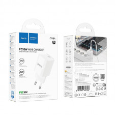 Мережевий зарядний пристрій HOCO C148A Charm single port PD30W charger (EU) White