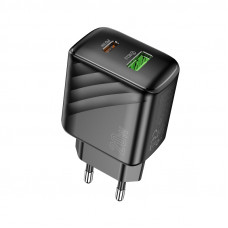 Мережевий зарядний пристрій HOCO CS25A Rico PD20W+QC3.0 charger Black (6942007639781)