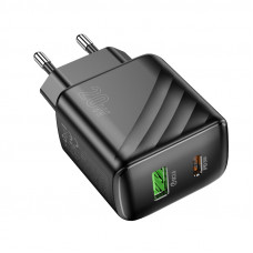 Мережевий зарядний пристрій HOCO CS25A Rico PD20W+QC3.0 charger Black (6942007639781)