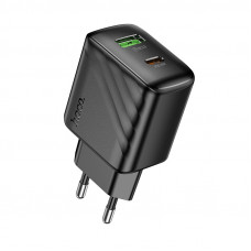 Мережевий зарядний пристрій HOCO CS25A Rico PD20W+QC3.0 charger Black (6942007639781)