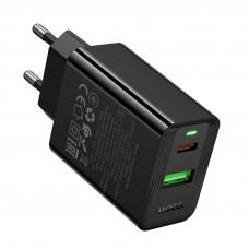 Мережевий зарядний пристрій HOCO CS94A Leader PD20W+QC3.0 charger(EU) Black (6942007671101)