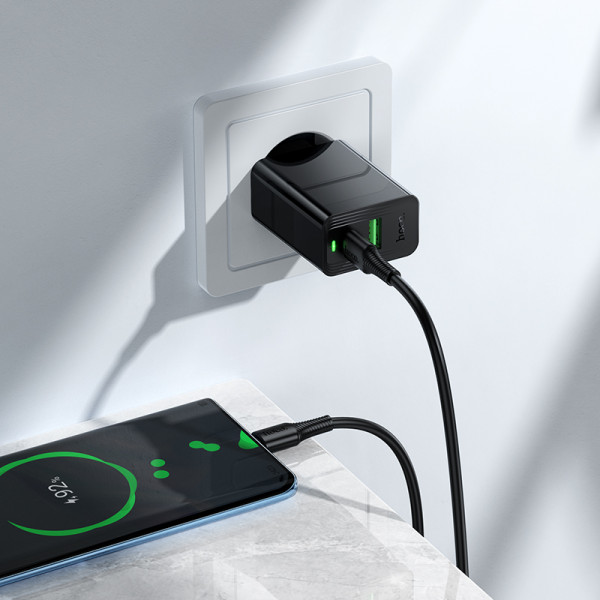 Мережевий зарядний пристрій HOCO CS94A Leader PD20W+QC3.0 charger(EU) Black (6942007671101)