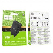 Мережевий зарядний пристрій HOCO CS94A Leader PD20W+QC3.0 charger(EU) Black (6942007671101)
