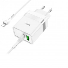 Мережевий зарядний пристрій HOCO N21 Extension speed PD30W+QC3.0 charger set(C to iP) Білий
