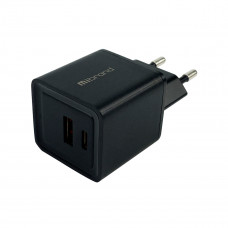 Мережевий зарядний пристрій Mibrand MI-30 GaN 30W Travel Charger USB-A + USB-C Чорний