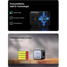 Мережевий зарядний пристрій UGREEN CD268 65W DigiNest Cube (2C2A) (UGR-60113)