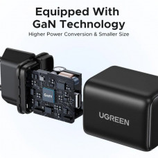 Мережевий зарядний пристрій з кабелем UGREEN X517 25W USB-C GaN Fast Charger Set EU+1M CC Cable black (UGR-75103)