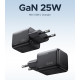 Мережевий зарядний пристрій UGREEN X517 25W USB-C GaN Fast Charger Set EU+1M CC Cable black (UGR-75103)