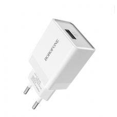 Мережевий зарядний пристрій з кабелем BOROFONE BA20A Sharp single port charger set(Micro) 10.5W White (6931474700735)
