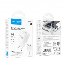 Мережевий зарядний пристрій з кабелем HOCO C145A Charm single port QC3.0 charger set(Type-C) White (6942007630238)