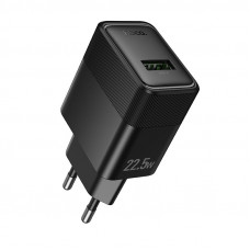 Мережевий зарядний пристрій HOCO CS111A Lounge single-port 22.5W multi-protocol charger Black (6942007680349)