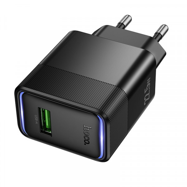 Мережевий зарядний пристрій HOCO CS111A Lounge single-port 22.5W multi-protocol charger Black (6942007680349)