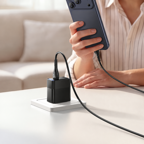 Мережевий зарядний пристрій HOCO CS111A Lounge single-port 22.5W multi-protocol charger Black (6942007680349)