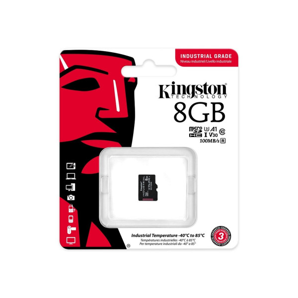 microSDHC (UHS-1 U3) Kingston Industrial 8Gb class 10 V30 А1
