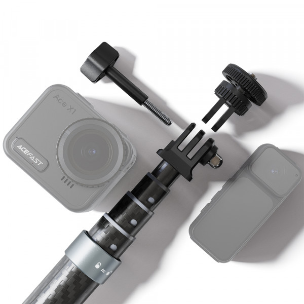 Монопод ACEFAST E38 1.2m carbon fiber telescopic selfie stick Gray-Black (6974316286028)