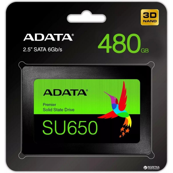 Накопичувач SSD ADATA Ultimate SU650 480GB 2.5" SATA III 3D NAND TLC