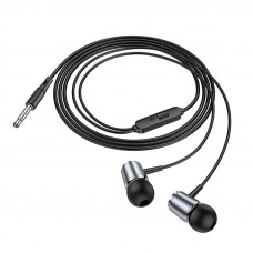 Навушники HOCO M108 Spring metal universal earphones with mic Metal Gray (6931474797575)