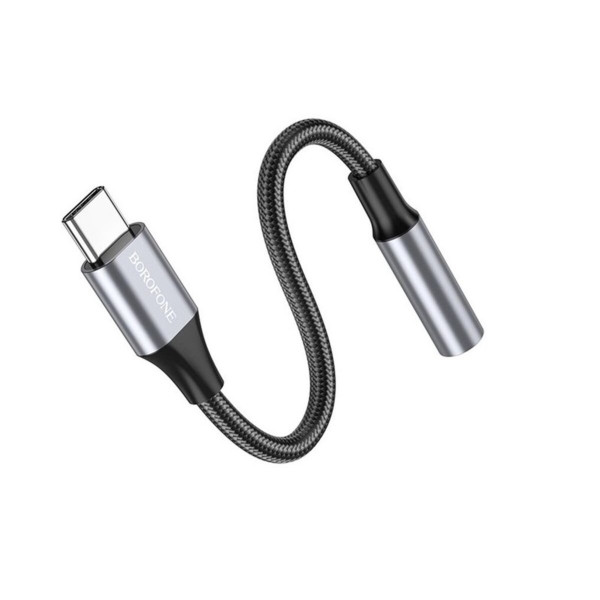 Перехідник BOROFONE BV16 Type-C to 3.5mm digital audio converter Metal Gray
