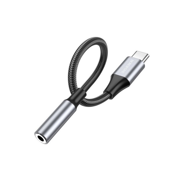 Перехідник BOROFONE BV16 Type-C to 3.5mm digital audio converter Metal Gray