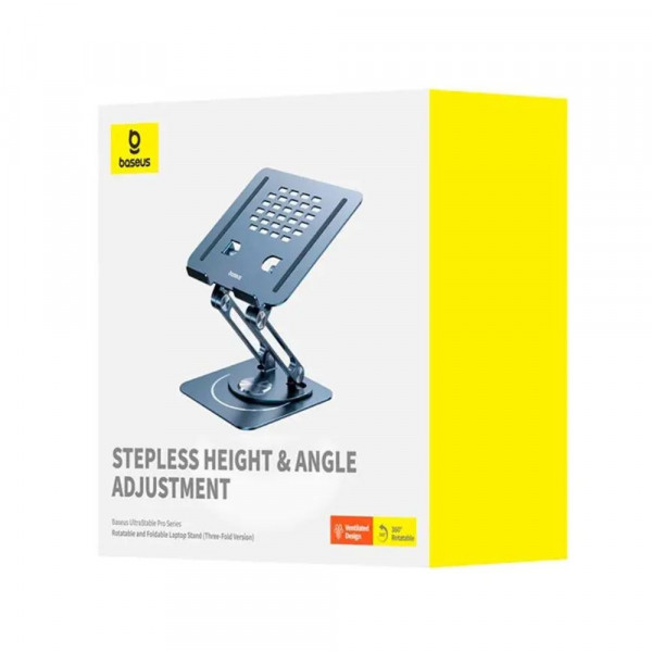Підставка для ноутбука Baseus UltraStable Pro Series Rotatable and Foldable Laptop Stand (Three-Fold Version) Space Grey (B10059900811-01)