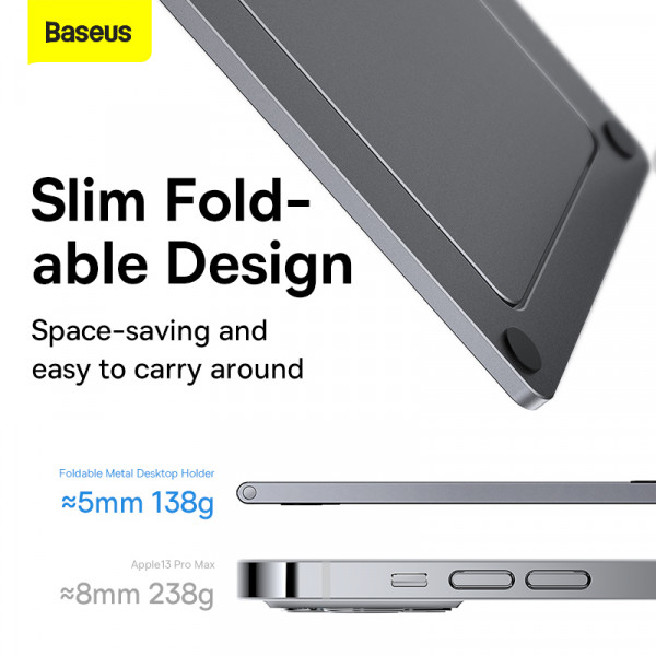 Підставка для телефона Baseus Foldable Metal Desktop Holder Gray (LUKP000013)