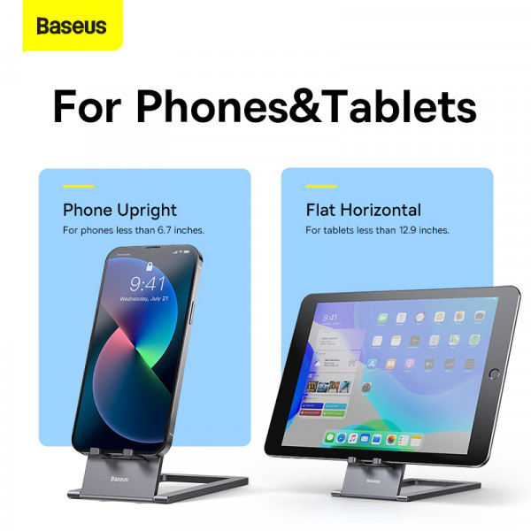 Підставка для телефона Baseus Foldable Metal Desktop Holder Gray (LUKP000013)